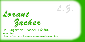 lorant zacher business card
