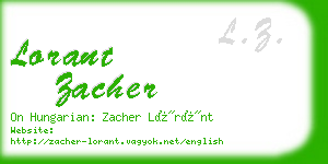 lorant zacher business card